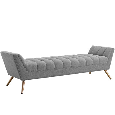 EEI-1790-GRY Response Upholstered Fabric Bench Expectation Gray