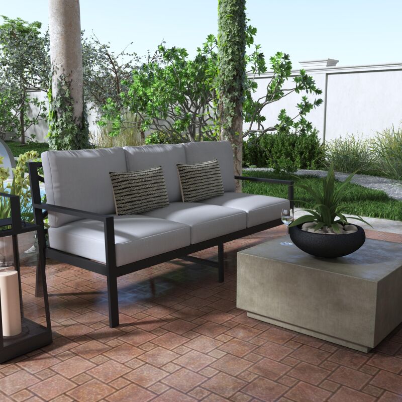 D321-OUT-K2 Outdoor Metal X-Back Sofa