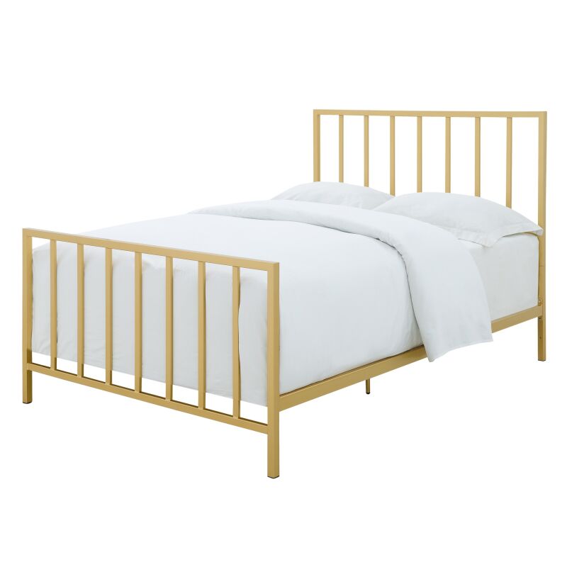 DS-D170-289-M01 Metallic Gold Slat Full Metal Bed