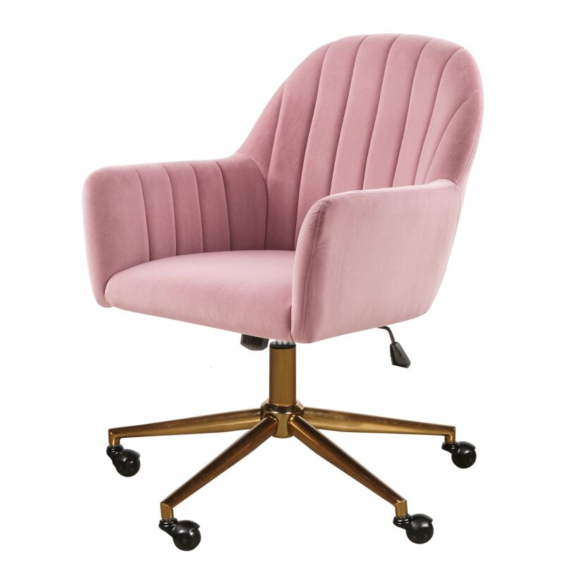 DS-D274-705-3 Channeled Back Office Chair in Blush