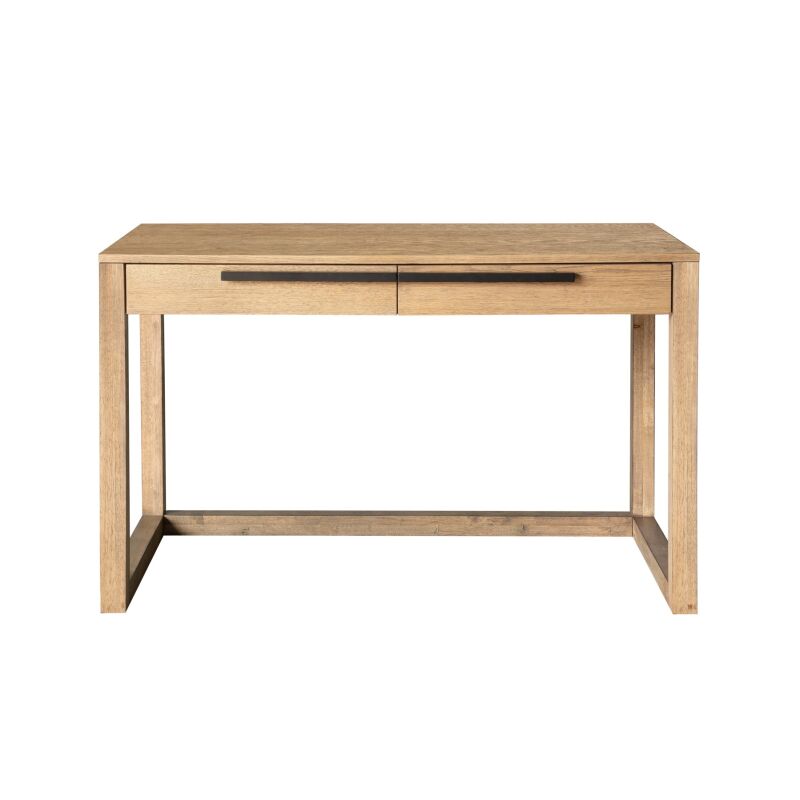Ds D568 800 Modern Blonde Oak Writing Desk With Two Drawers S1