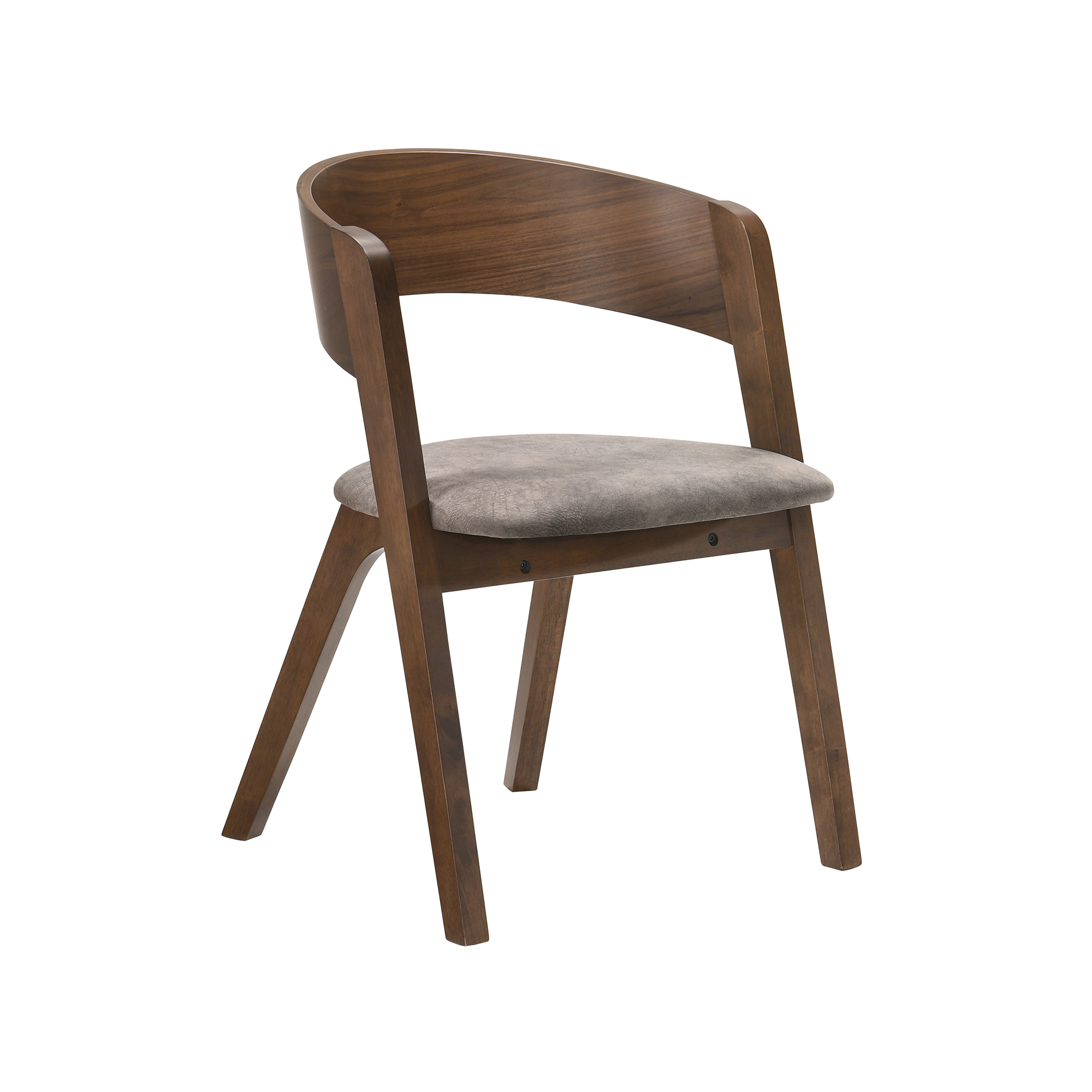 Jackie Mid-Century Upholstered Dining Chairs in Walnut finish - Set of ...