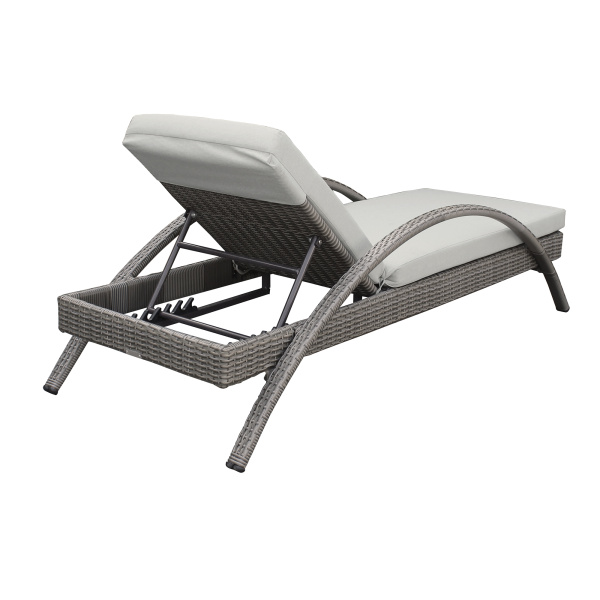 Armen Living Lcahlogr Aloha Adjustable Patio Outdoor Chaise Lounge Chair In Grey Wicker And Cushions 04