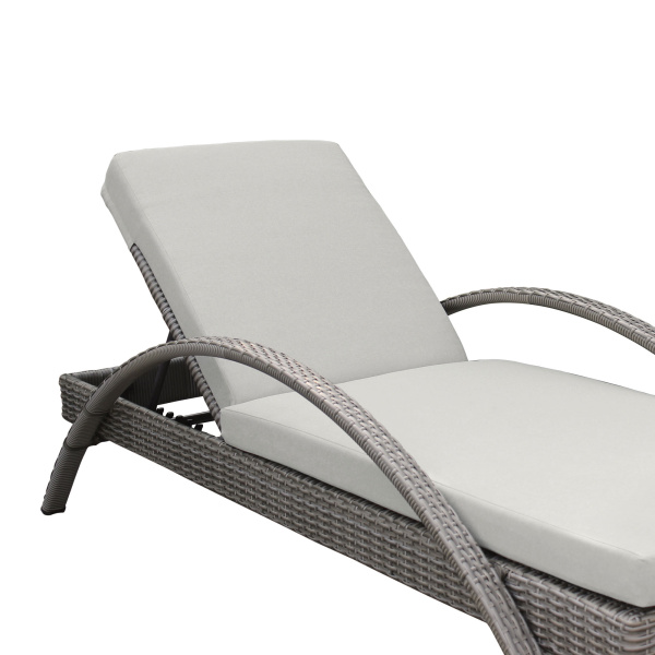 Armen Living Lcahlogr Aloha Adjustable Patio Outdoor Chaise Lounge Chair In Grey Wicker And Cushions 06