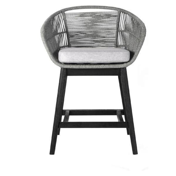 Armen Living Lctfbagrbl26 Tutti Frutti Indoor Outdoor Counter Height Bar Stool In Black Brushed Wood With Grey Rope 07