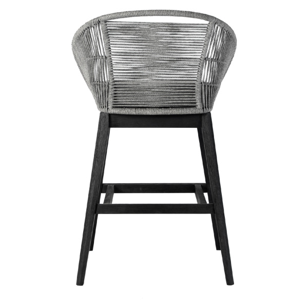 Armen Living Lctfbagrbl30 Tutti Frutti Indoor Outdoor Bar Height Bar Stool In Black Brushed Wood With Grey Rope 04
