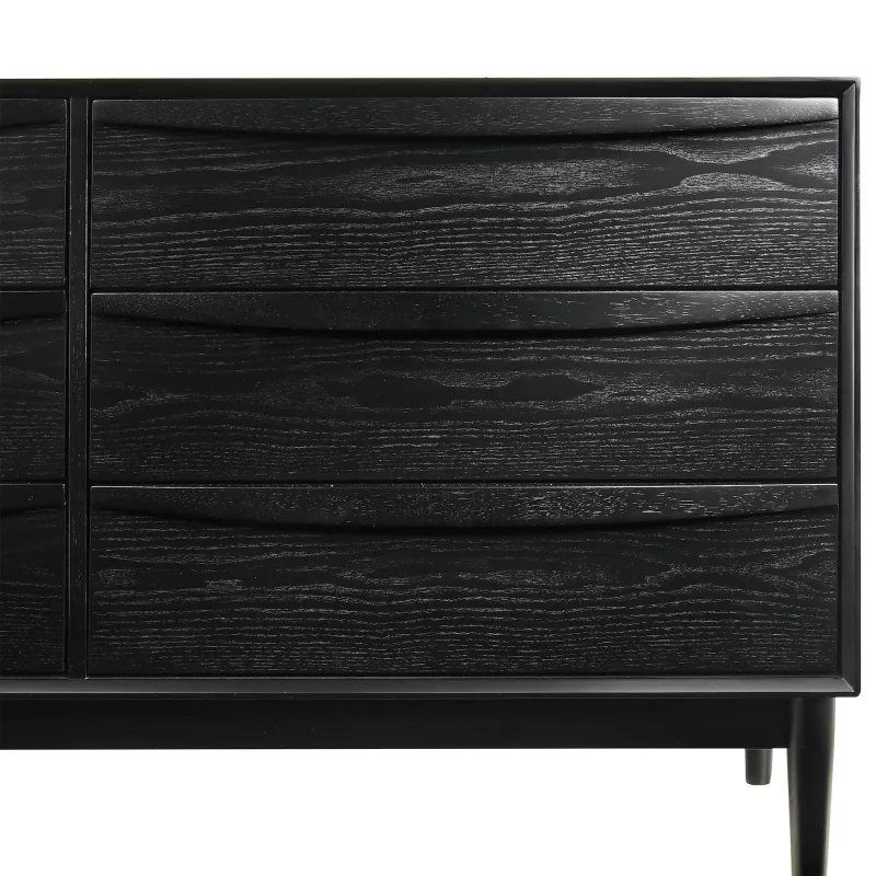 Lcardrblk Artemio 6 Drawer Wood Dresser In Black Finish 6