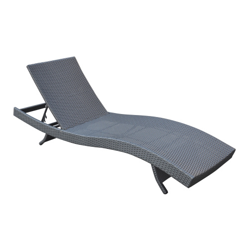 LCCALOBL Cabana Outdoor Adjustable Wicker Chaise Lounge Chair