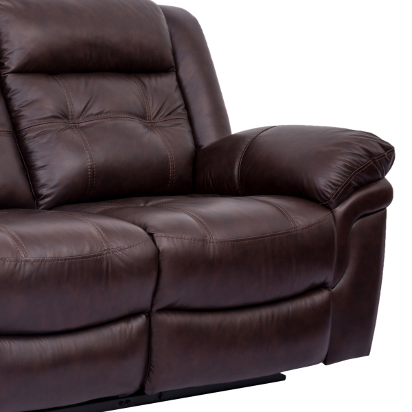 Lcmc3br Marcel Manual Reclining Sofa In Dark Brown Leather 4