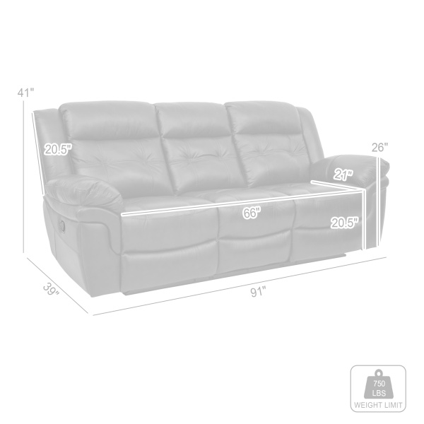 Lcmc3br Marcel Manual Reclining Sofa In Dark Brown Leather Dm
