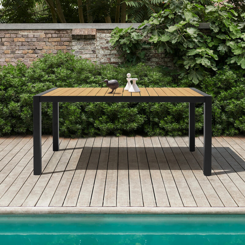 LCPNDIBL Panama Outdoor Black Aluminum Rectangular Dining Table