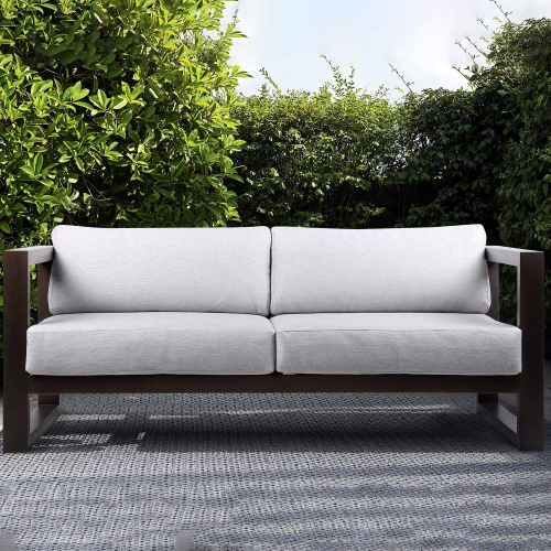 LCPRSOLADK Paradise Outdoor Dark Eucalyptus Wood Sofa with Grey Cushions