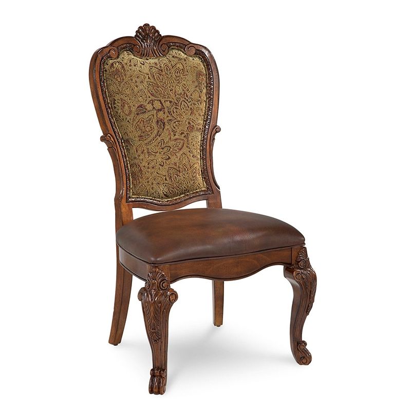 143206 2606 Art Furniture Old World Upholstered Back Side Chair Sold As Set Of 2