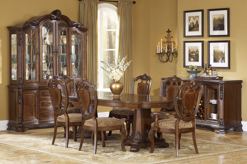 143221 2606 Art Furniture Old World Double Pedestal Dining Table 3