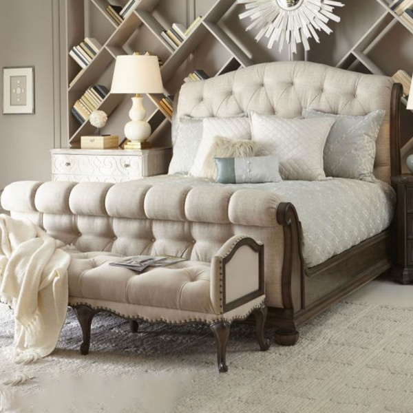 231146-2812 ART Furniture Vintage Salvage King Lanza Upholstered Tufted Bed