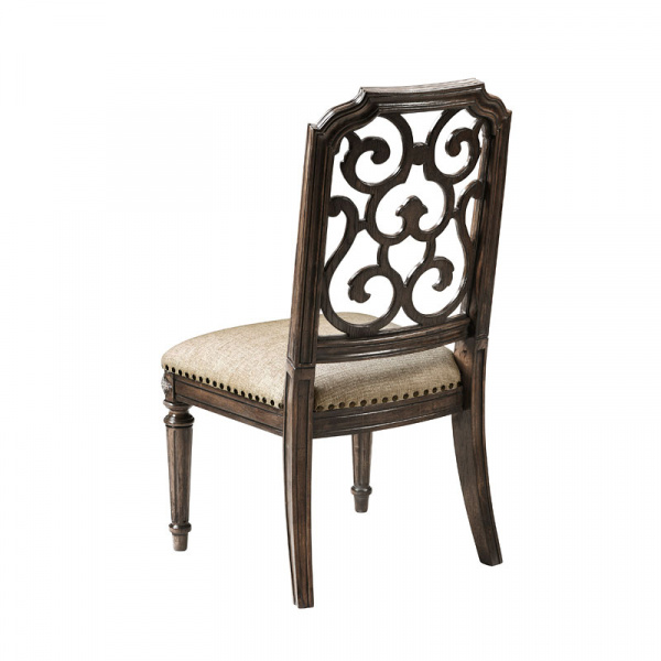 231204 2812 Art Furniture Vintage Salvage Tristan Fret Back Side Chair 13