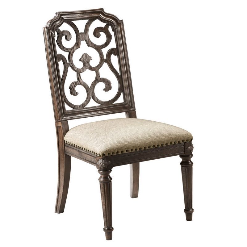 231204-2812K2 ART Furniture Vintage Salvage Tristan Fret Back Side Chair (Set of 2)