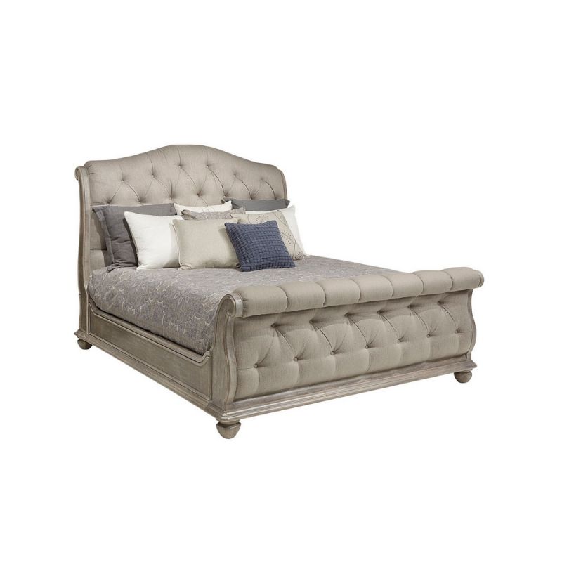 ART Furniture Summer Creek Shoals Queen Upholstered Tufted Sleigh Bed