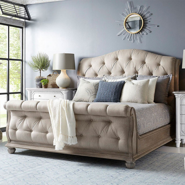 251127-1303 ART Furniture Summer Creek Shoals California King Upholstered Tufted Sleigh Bed