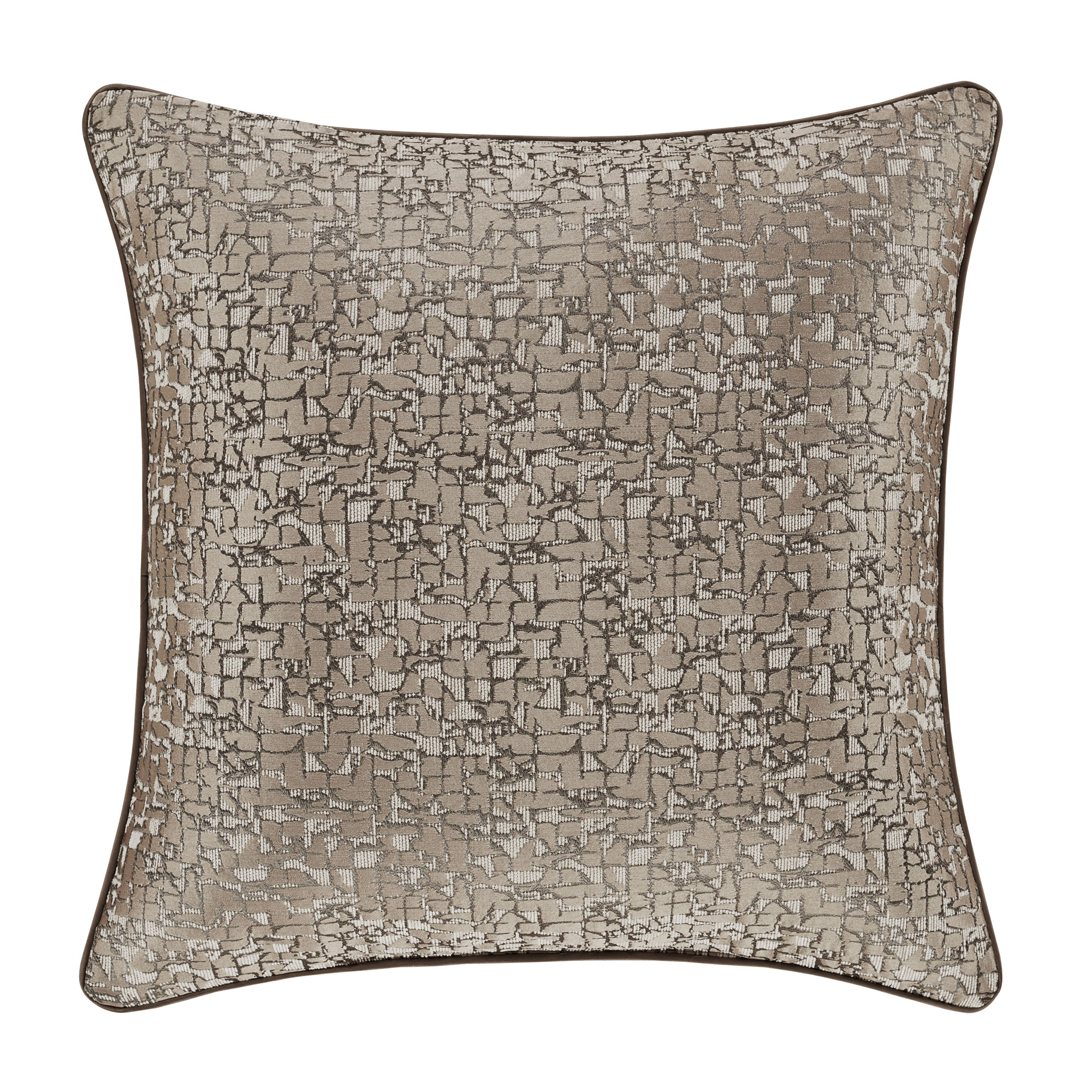 Cracked Ice Taupe 20 Square Decorative Throw Pillow