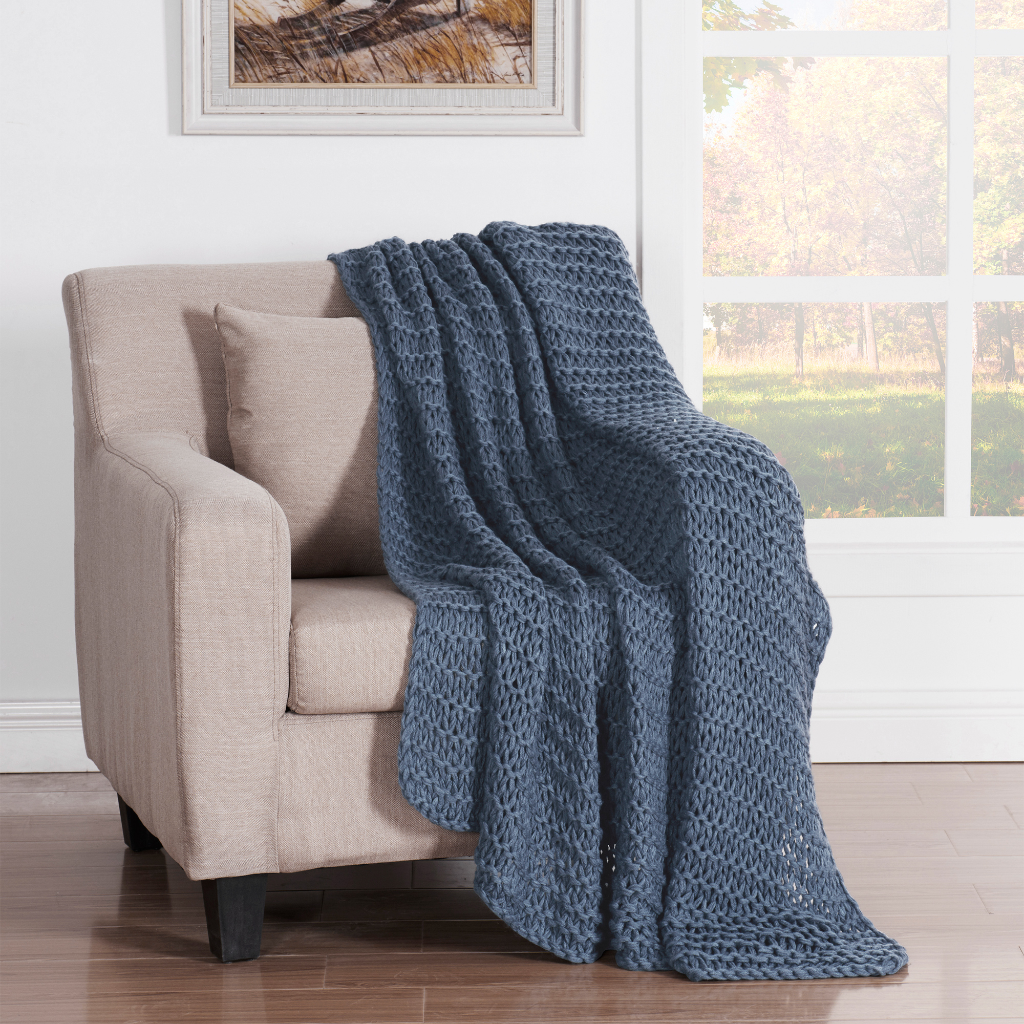blue throw blanket for couch