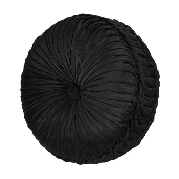 Vera Black Tufted Round Decorative Throw Pillow