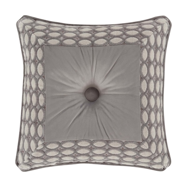 Belvedere 18" Square Embellished Decorative Throw Pillow
