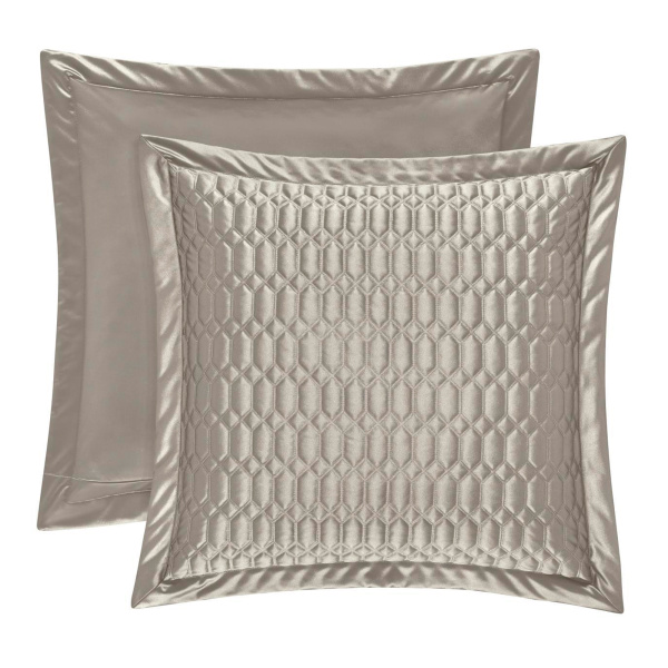 Satinique Silver Euro Quilted Sham