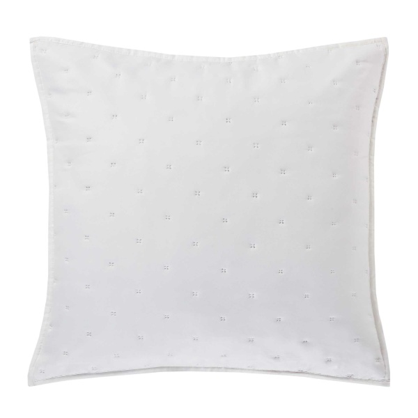 Vesper Euro Quilted Sham in White by J By J Queen New York