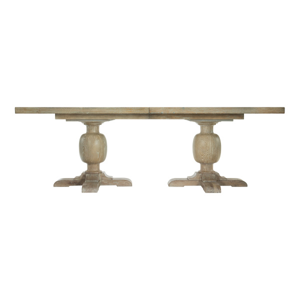 K1275 Bernhardt Rustic Patina Pedestal Dining Table In Sand Finish 006