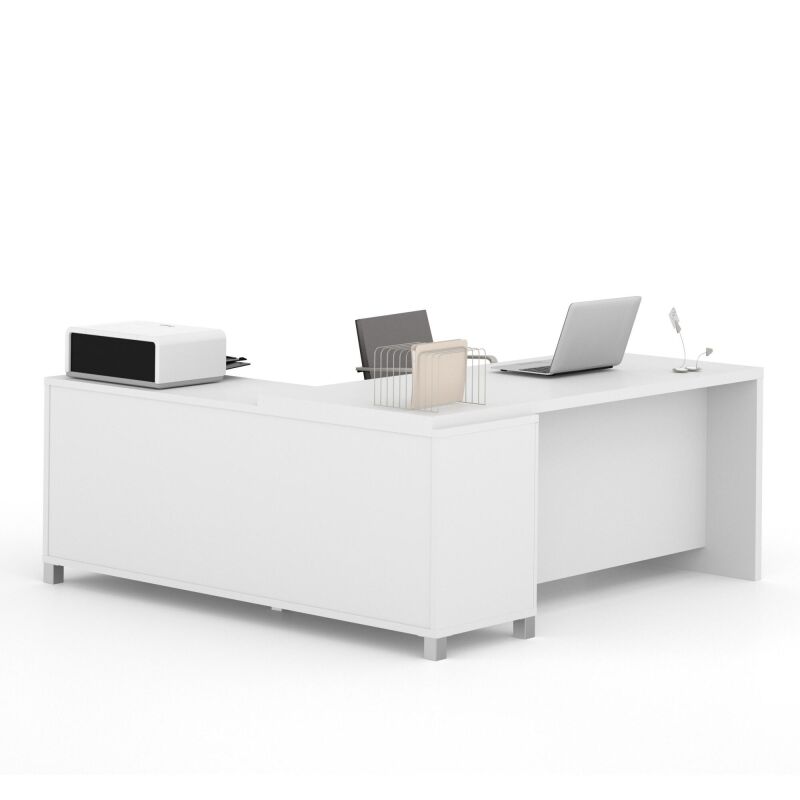 120863 17 Bestar Pro Linea 72w L Shaped Office Desk In White 3