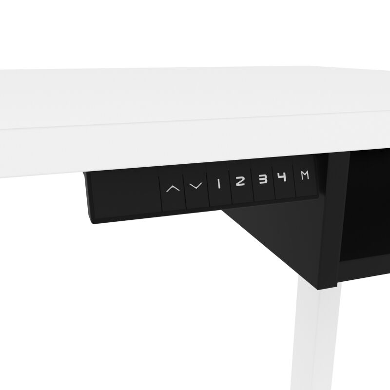 130851 000017 Bestar Pro Vega 81w L Shaped Standing Desk With Dual Monitor Arm And Credenza In White Black 14
