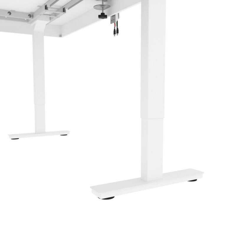 130851 000017 Bestar Pro Vega 81w L Shaped Standing Desk With Dual Monitor Arm And Credenza In White Black 15
