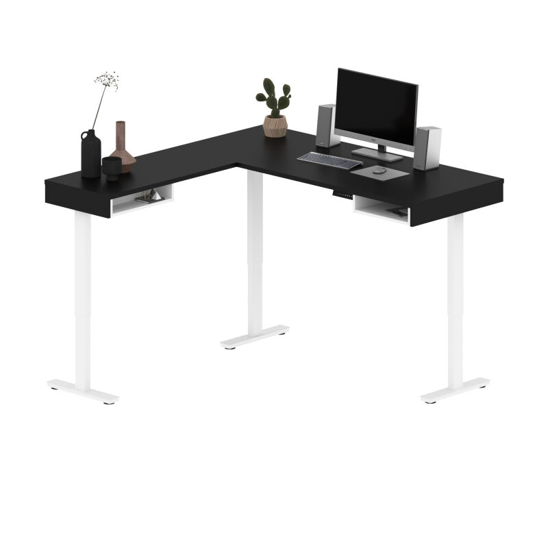 Bestar Upstand L-Shaped Adjustable Height Desk