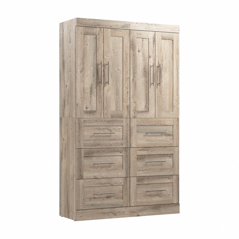 25W Wardrobe with Drawers in Rustic Brown by Bestar