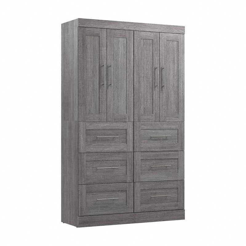 26951-000047 Bestar Pur 50W Closet Organization System with Drawers in Bark Gray