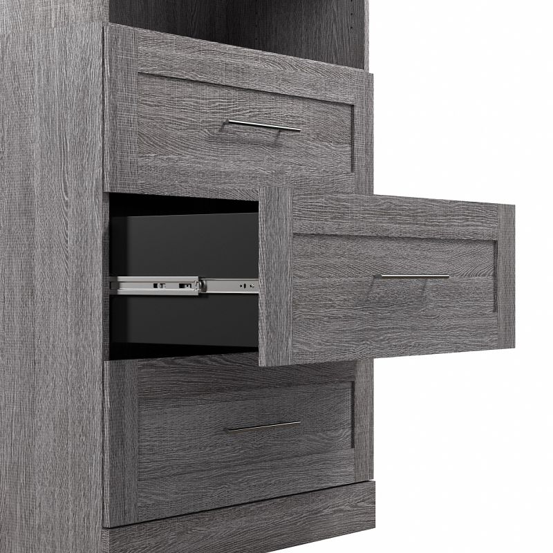 26951 000047 Bestar Pur 50w Closet Organization System With Drawers In Bark Gray 4