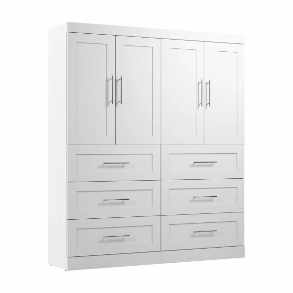 26978-000017 Bestar Pur 72W Closet Organization System with Drawers in White