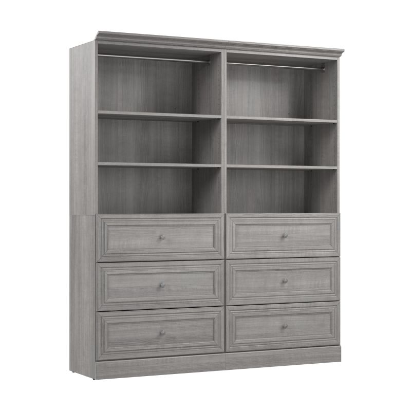 Bestar Versatile 25 Engineered Wood 3-Drawer Set for Organizer in Platinum Gray - 40170-000071