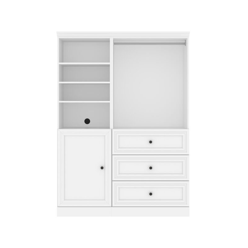 Versatile 86W Closet Organizer with Drawers by Bestar - White