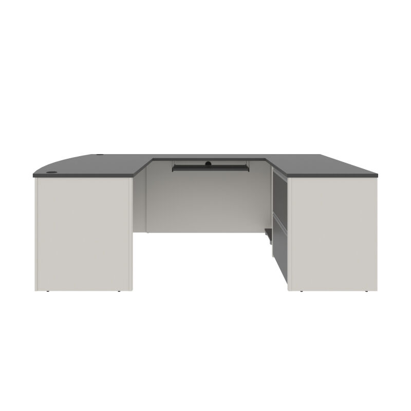 93865 59 Bestar Connexion 72w U Shaped Executive Desk With Lateral File Cabinet In Slate Sandstone 3