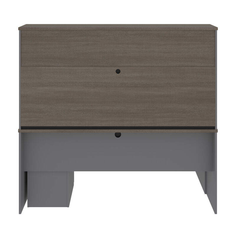 99852 000047 Bestar Prestige 72w Modern L Shaped Office Desk With Two Pedestals And Hutch In Bark Grey Slate 5