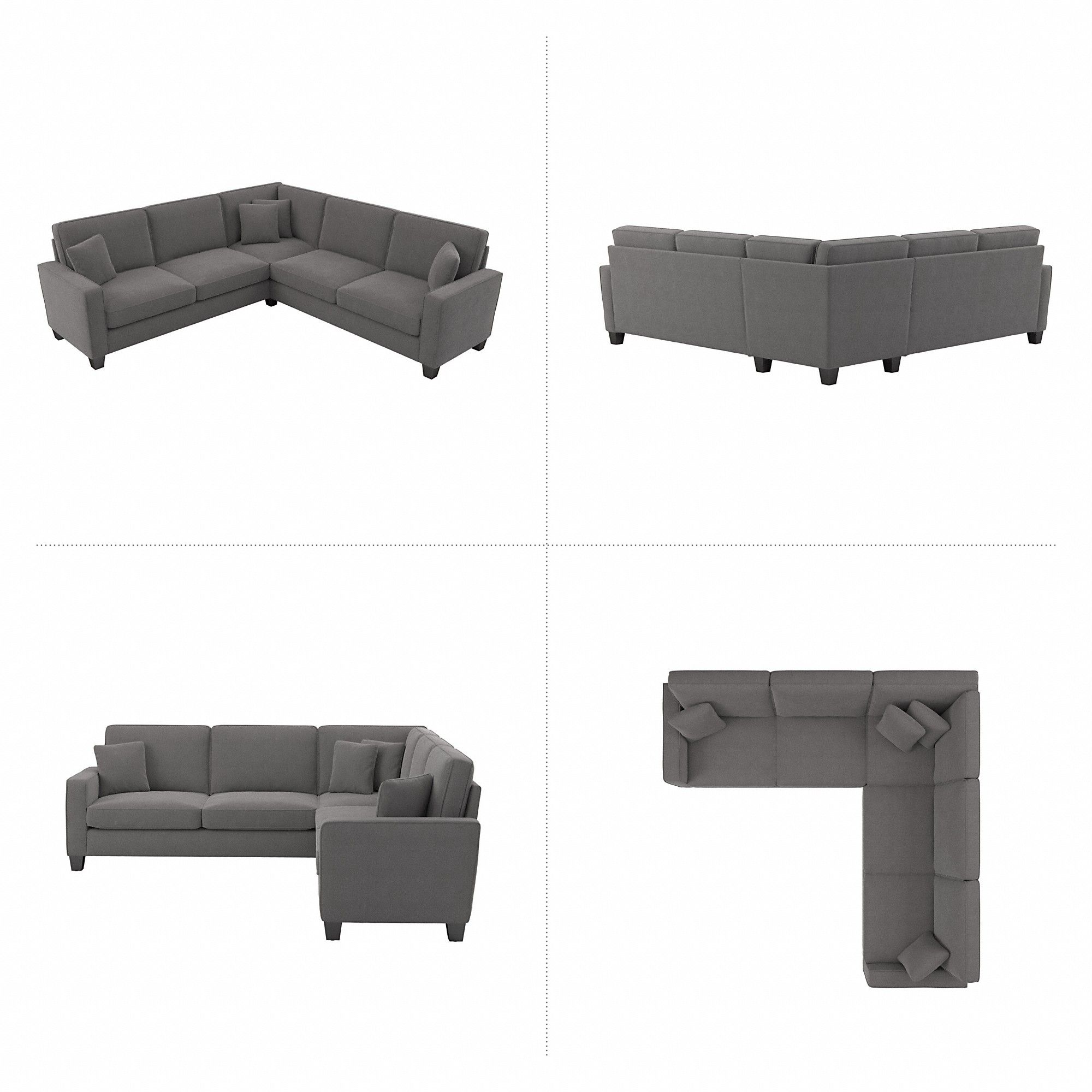 Furniture Stockton 98W L Shaped Sectional Couch in French Gray ...