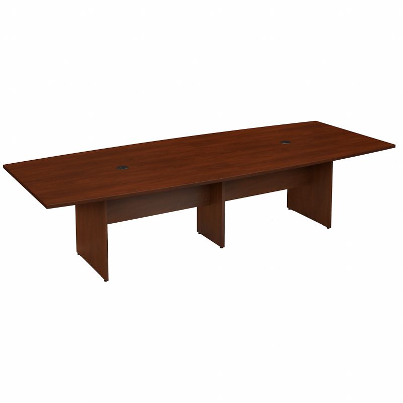 99TB12048HCK 120W x 48D Boat Top Conference Table w Wood Base