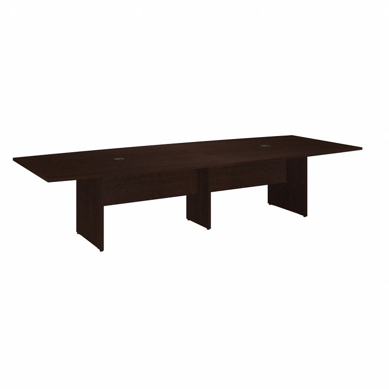 99TB12048MRK 120W x 48D Boat Top Conference Table w Wood Base