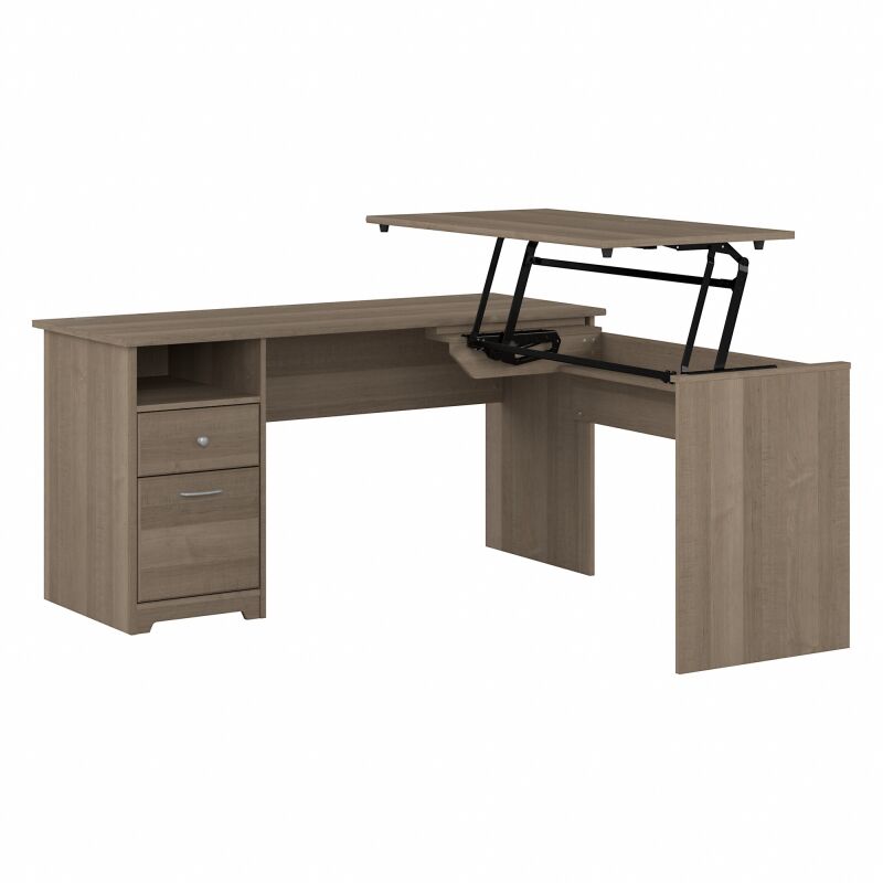 CAB043AG 60W Single Pedestal Desk with Sit to Stand Return