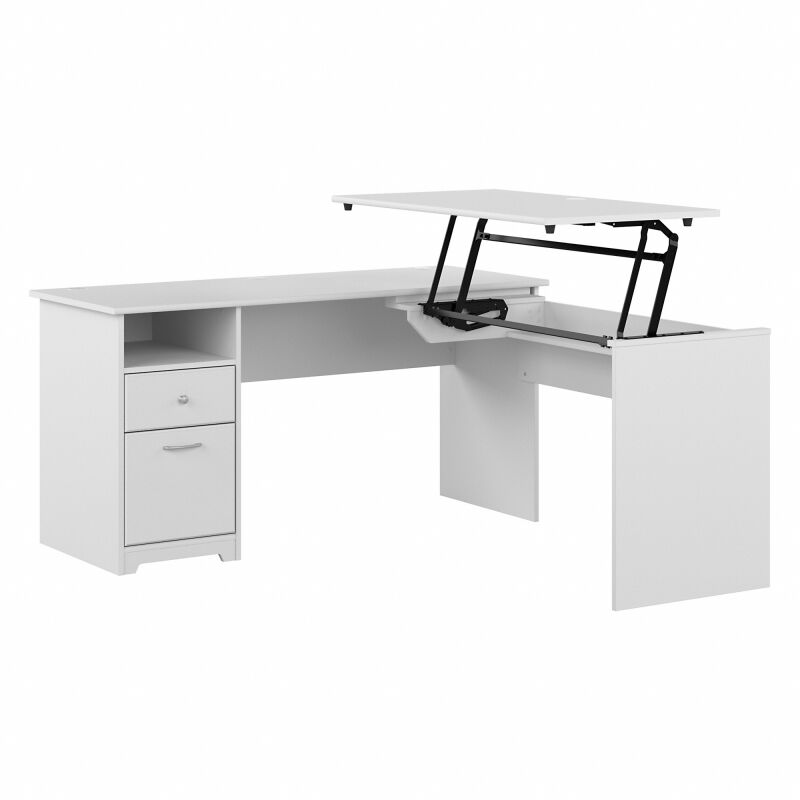 CAB043WHN 60W Single Pedestal Desk with Sit to Stand Return