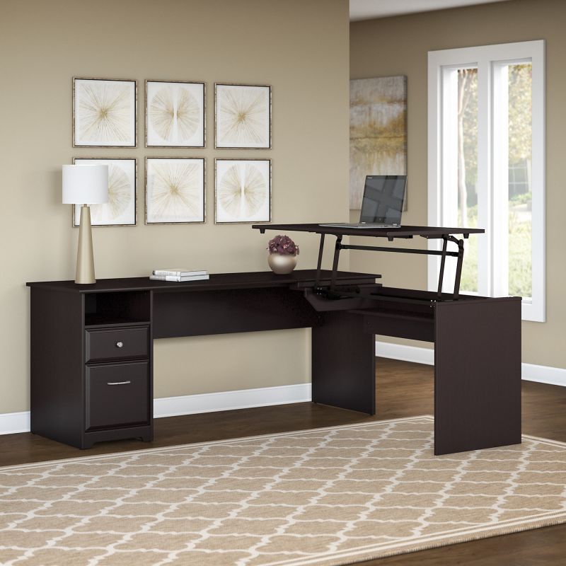 CAB050EPO 72W Single Pedestal Desk with Sit to Stand Return