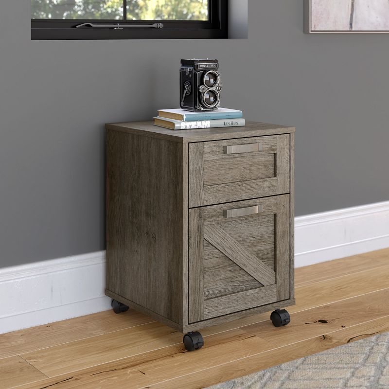 CGF116RTG-03 Cottage Grove 2 Drawer Mobile File Cabinet in Restored Gray