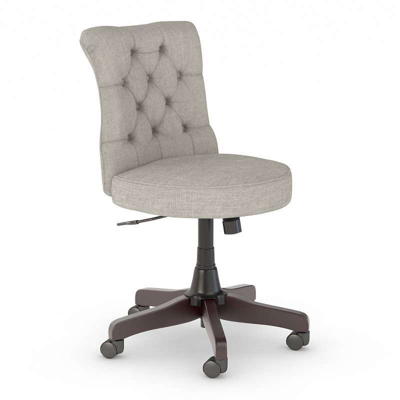 Cottage Grove Mid Back Tufted Office Chair in Light Gray Fabric
